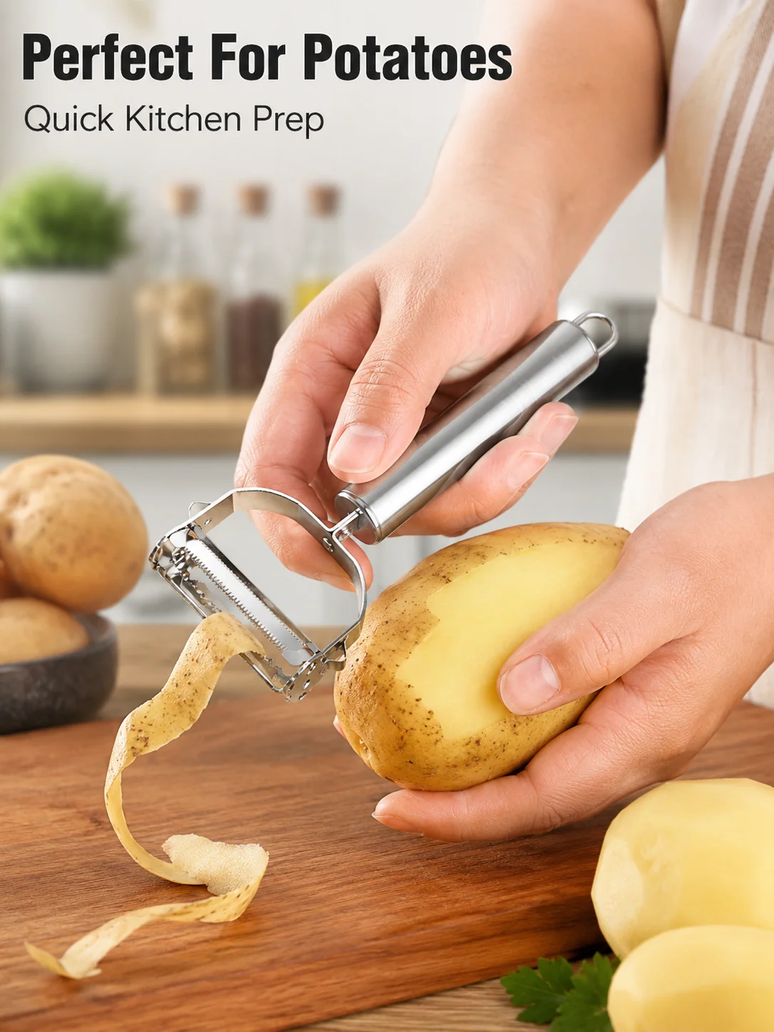 304ステンレス鋼製野菜ピーラー、超鋭利な刃付き多機能フルー - Meal Prep Potatoes のレビューと価格