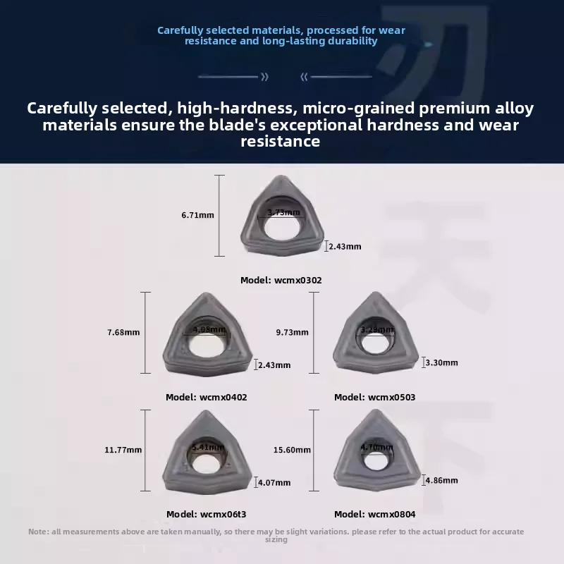 WCMX030208/040208/050308/06T308/080412 CNC U-Drill Inserts for Hardened Steel, High Wear-Resistance Cutting Tool
