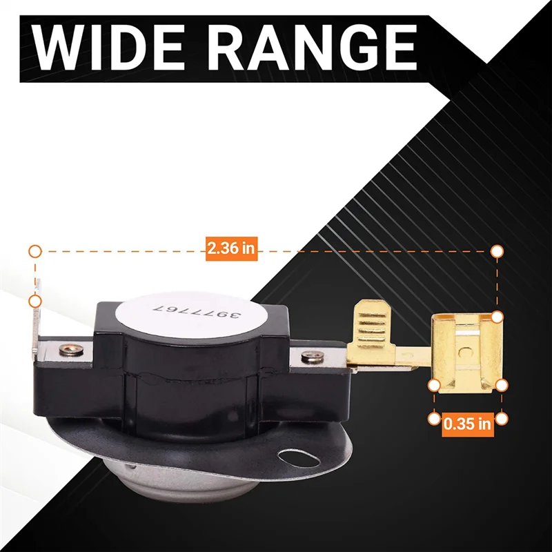 2 PCS 3977767 Dryer Thermostat Replacement Part - Easy To Install - Replaces 3399693 WP3977767 WP3977767VP