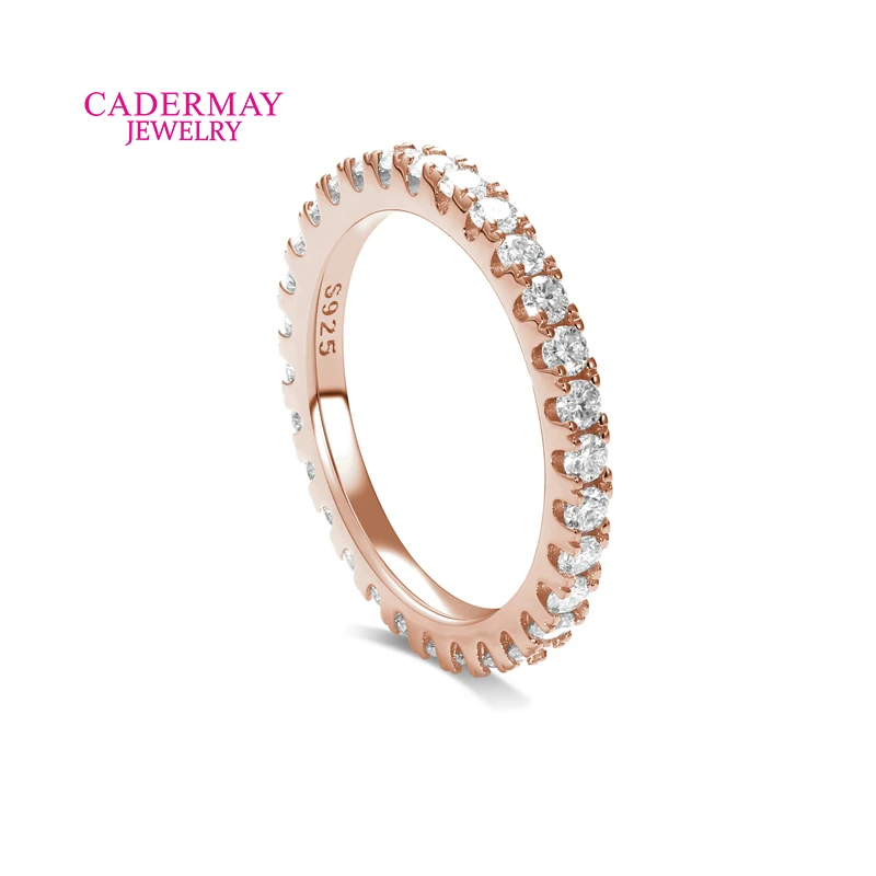 2mm 3mm D VVS Moissanite Stacking Ring 925 Sliver Solid 18K Yellow Gold Plated Eternity Band Wedding Engagement Rings For Women
