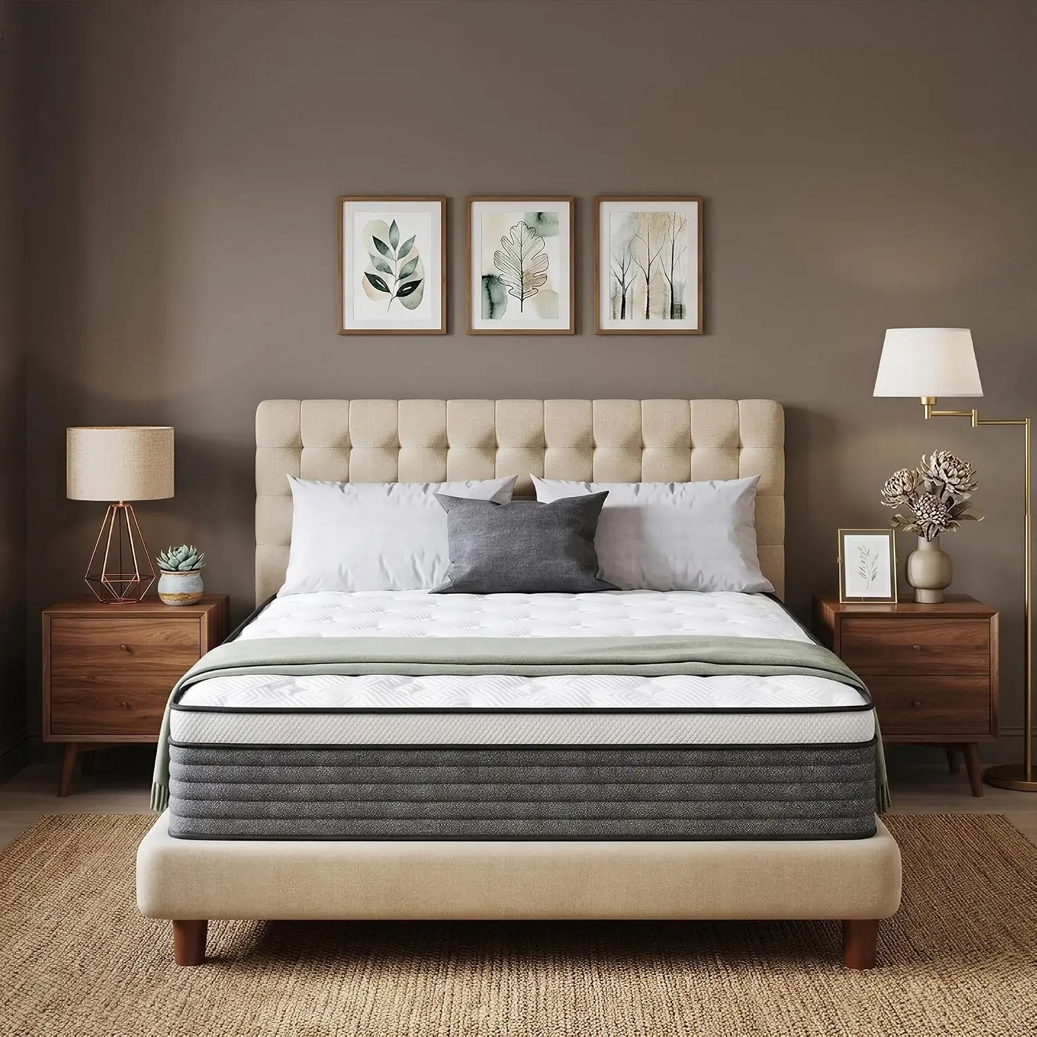 Twin XL Mattress 10 Inch Hybrid - in a Box, Medium Feel Foam and Individual Pocket Springs, Fiberglass Free Bed