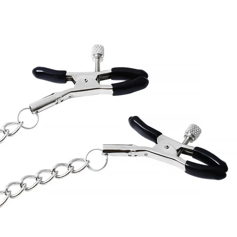 Accessori esotici Morsetti per capezzoli schiavi BDSM con catena di metallo Gadget erotici fetish Seno Femdom Giocattoli sessuali per donne Giochi per adulti