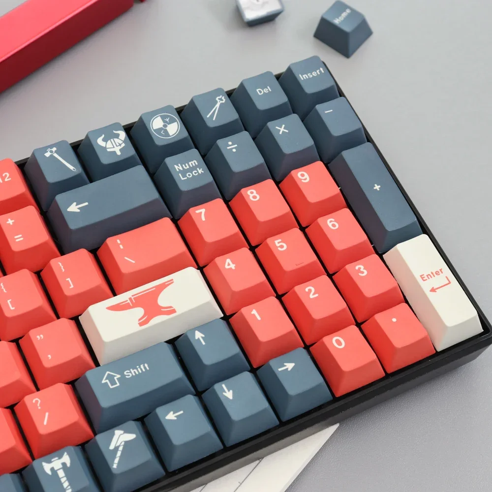Re-forged Keycap Orange Red PBT Hot Sublimation 130 Keys Cherry Original Factory Height