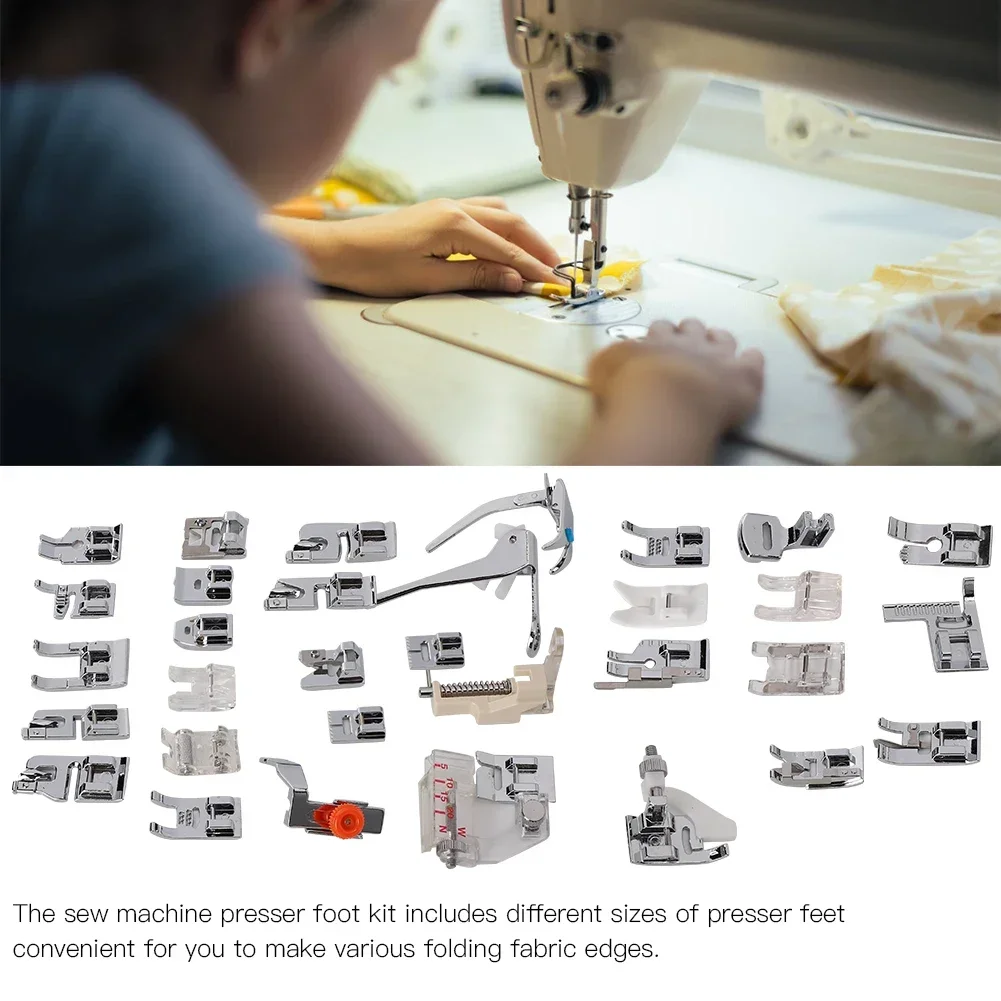 

Набор из 32 приспособлений для прижима ткани, многофункциональные аксессуары для бытовых швейных машин