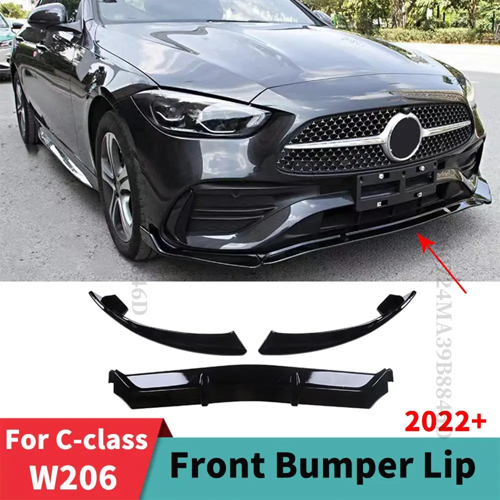 

Carbon Fiber Front Bumper Lip Chin For Mercedes Benz C class W206 2022 C200 C220 C260 C300 Guard Decoration Cover