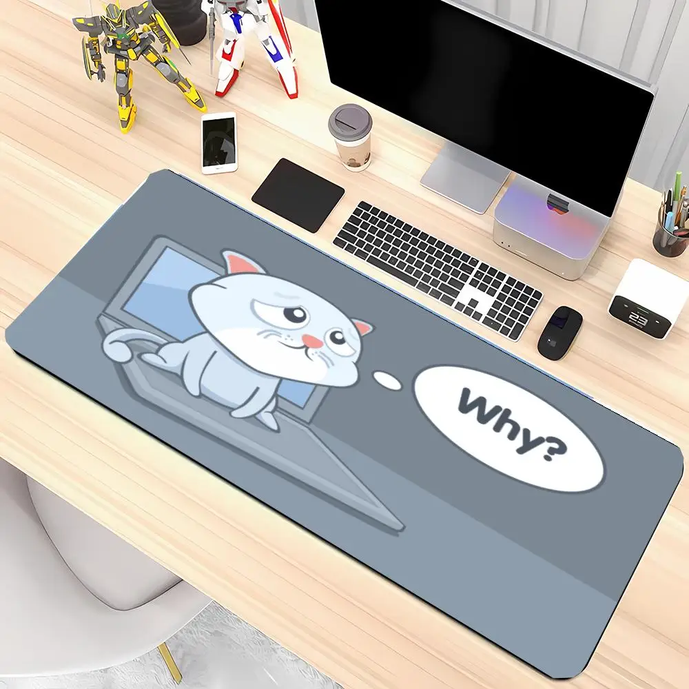Naughty Cat Pulling Cloth Gaming Desk Mat High Definition Printing Durable Hemmed Edge Non-Slip Mouse Pad