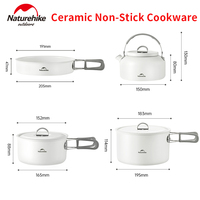 Naturehike Ceramic Non-Stick Pot Set 1pc Outdoor Camping Picnic Cookware Tableware Kettle Frying Pan Pot Portable Kitchenware