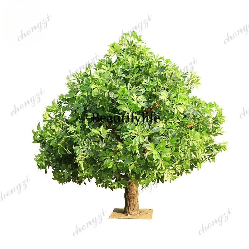 03 simulated plant seven-star leaf landing indoor and outdoor green plant landscaping hotel home flame retardant ornament