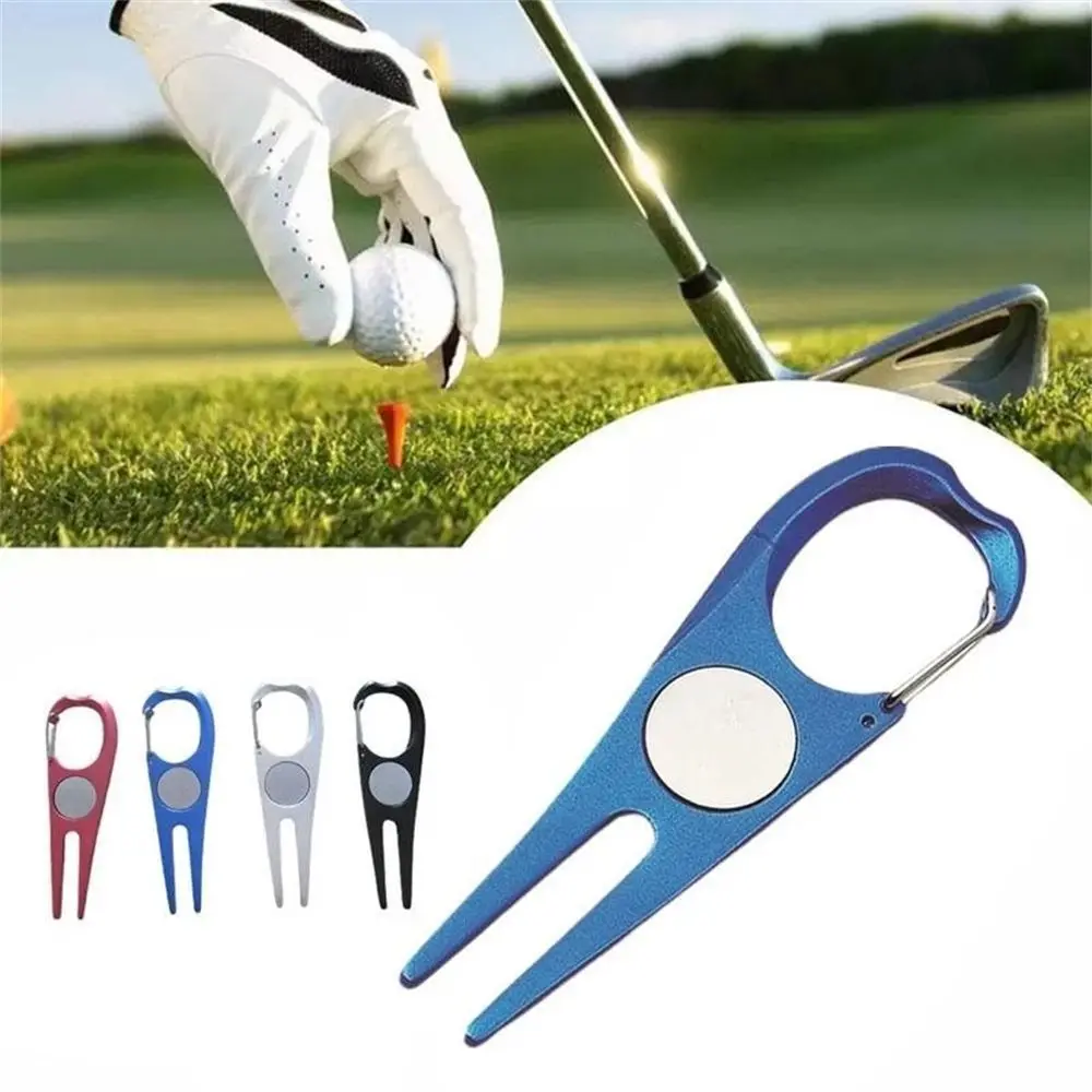 Portable Aluminium Alloy Outdoor Green Fork Ball Fork Divot Repair Tool Golf Pitch Golf Divot Tool Golf Pitch Accessories