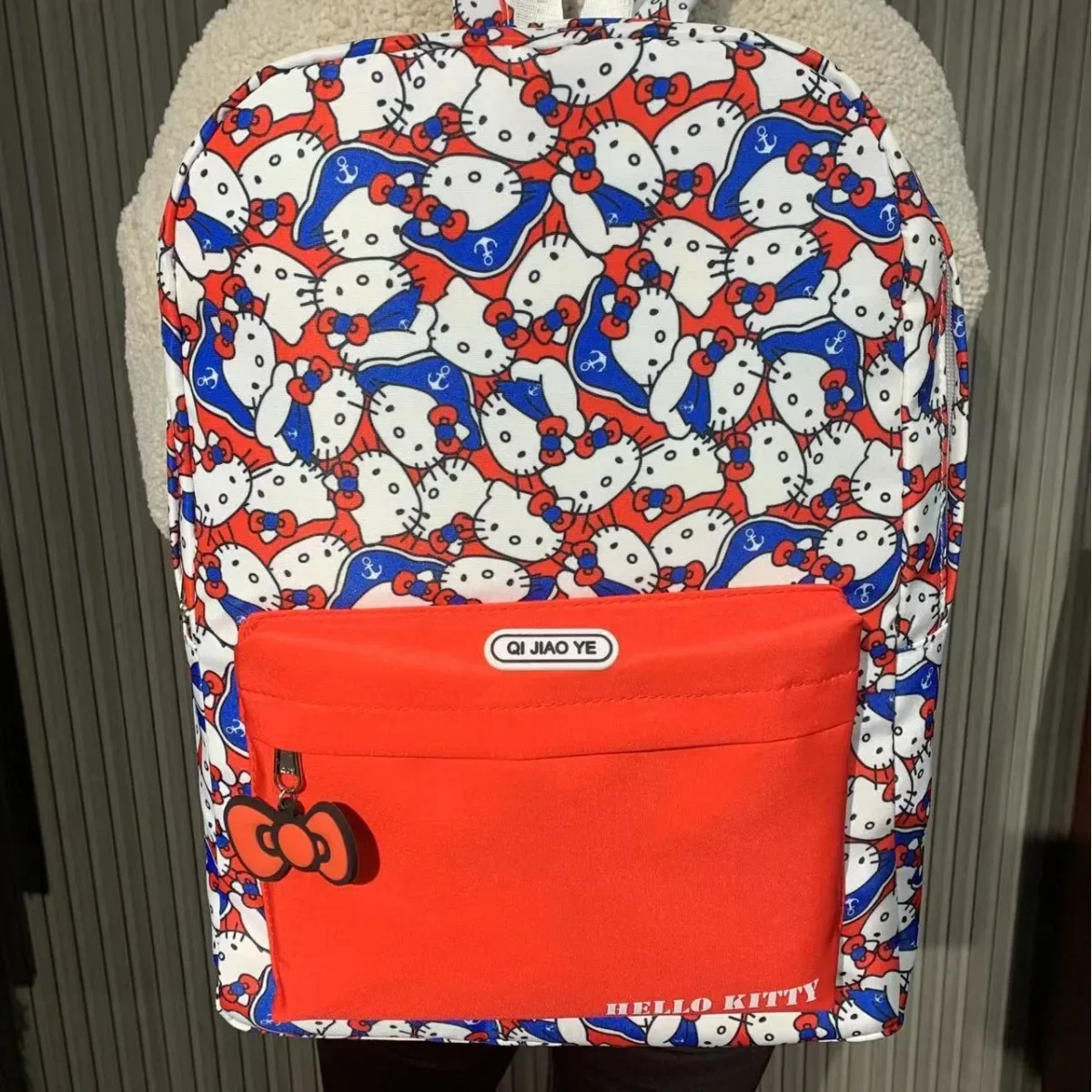 Hello Kitty schoolbag Hello Kitty backpack lightweight backpack women's Sanrio schoolbag women's cervical vertebra protection