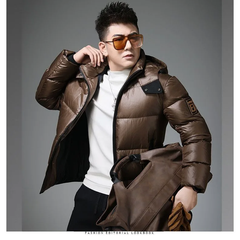

Men's down Jaet Winter New Sle 90 White Du down Trendy Brand ket Design Hooded Anti-Cold Coat Men's Thiened Warmth