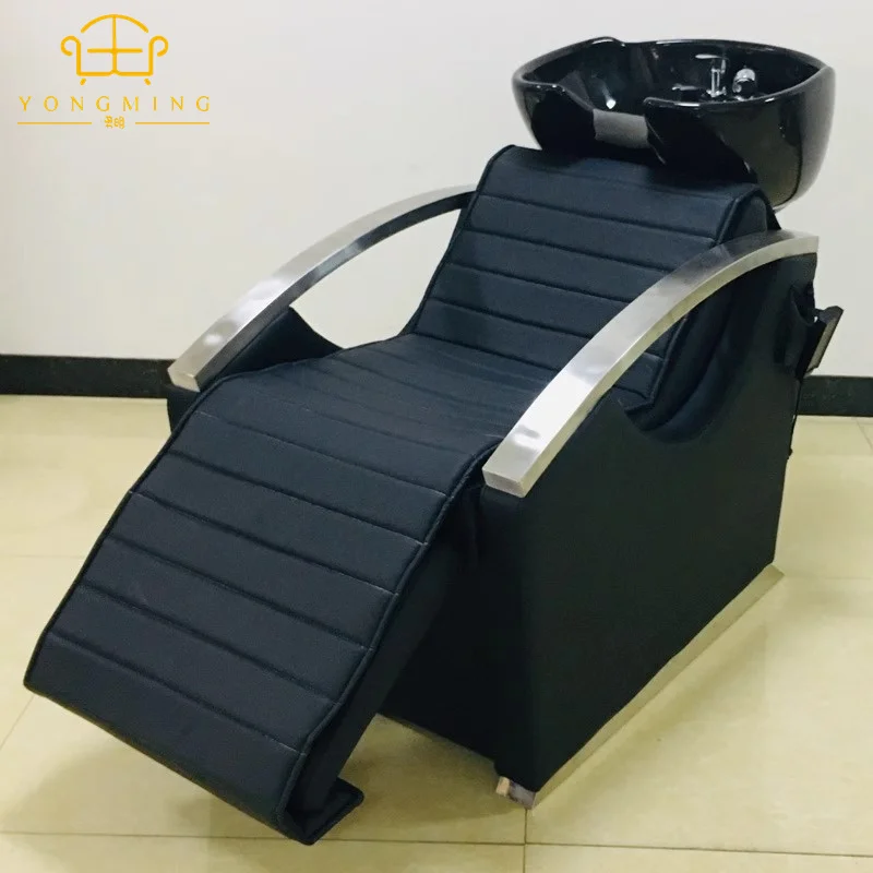 New Arrival Footrest Adjustable Remote Control Stainless Steel Handle Electric Shampoo Chair With Bowls