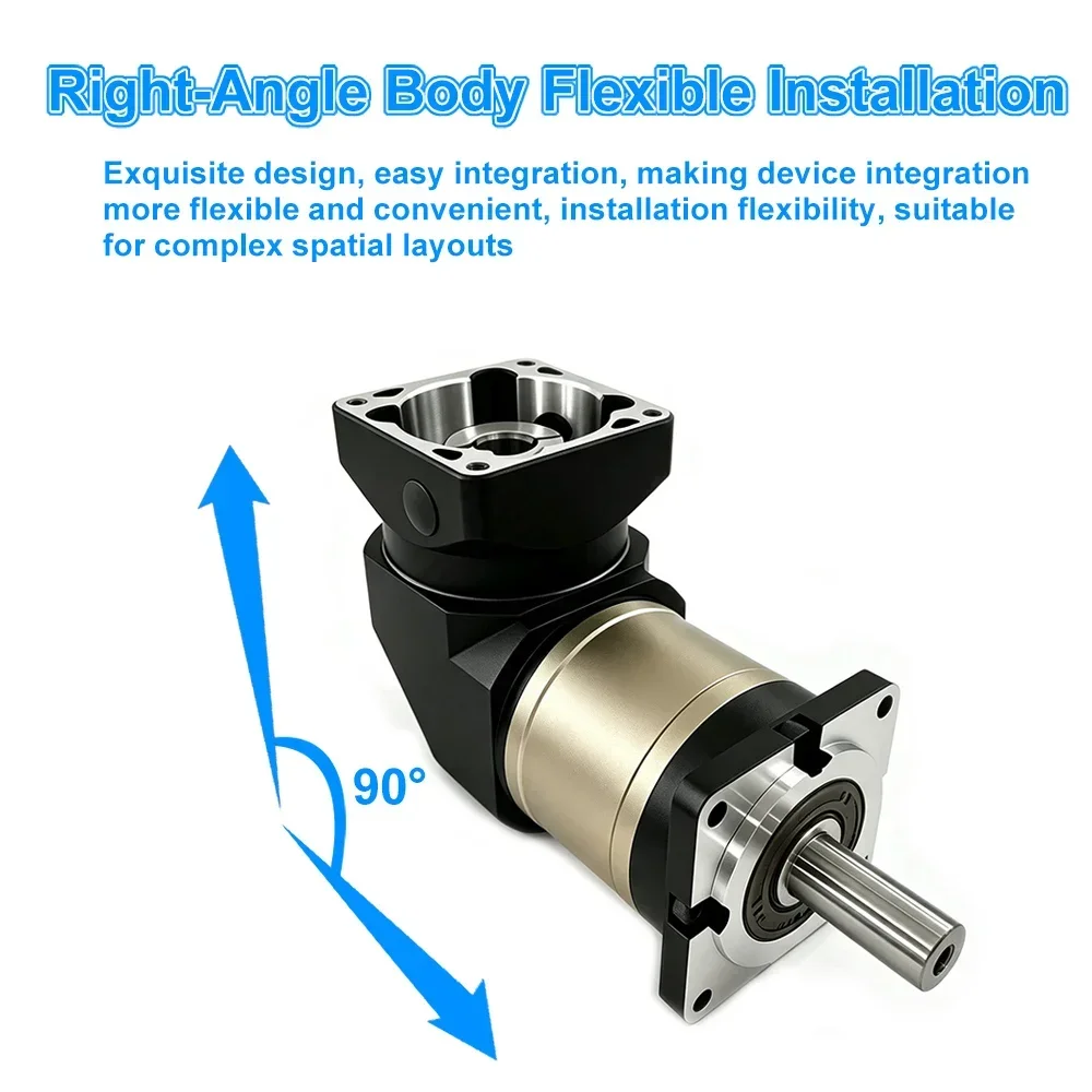 Right Angle Helical Planetary Reducer 7Arcmin Gearbox For Nema17/Nema23/Nema34 Stepper Motor For 400W 600W 750W 1KW Servo Motor