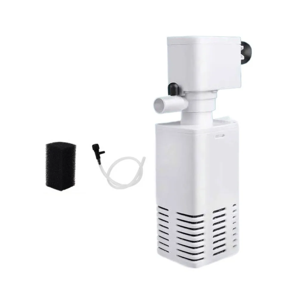 

Wall Mount Aquarium Internal Filter Suction Cup Plastic Submersible Pump Silent with Sponge and Air Tube Oxygen Air Pump