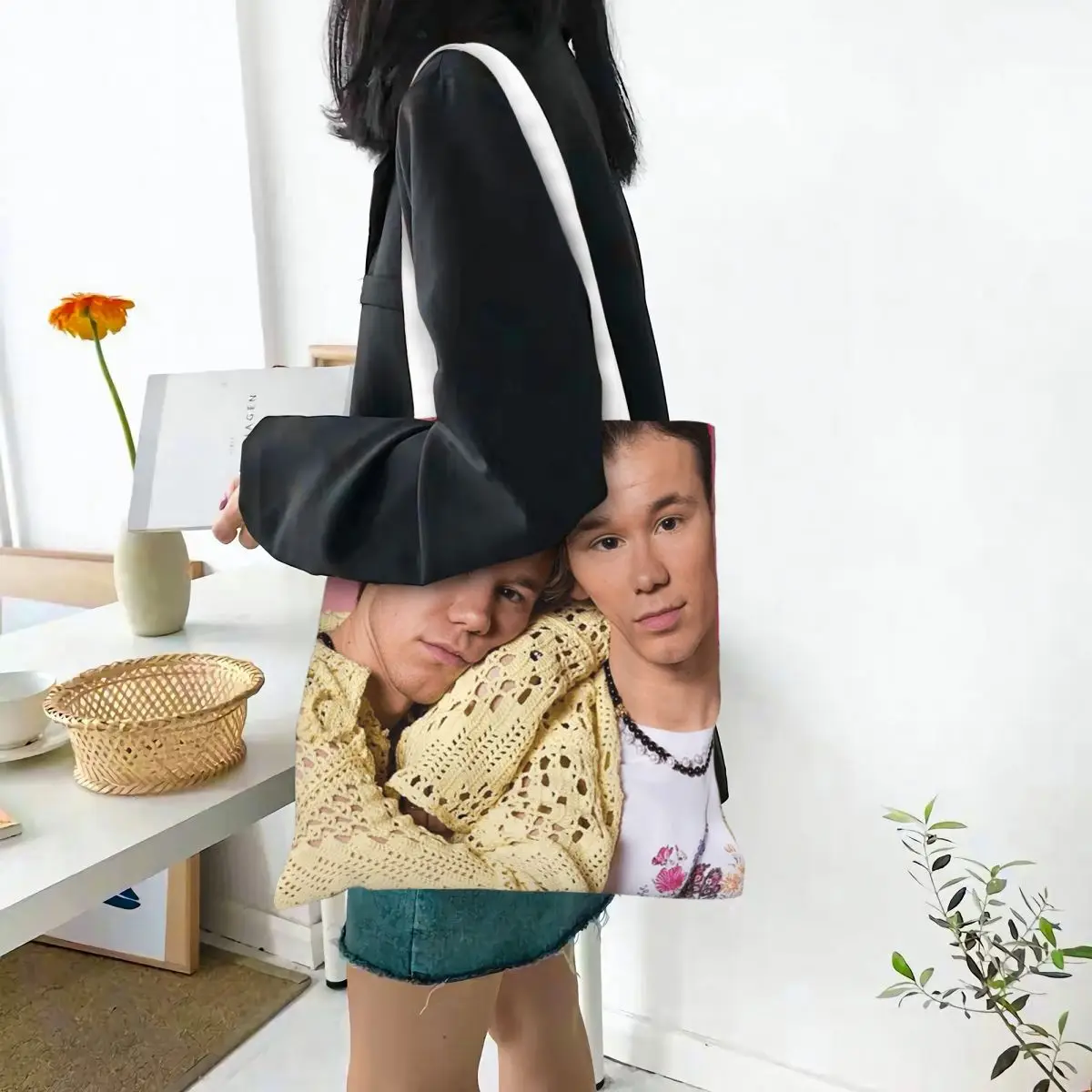Marcus And Martinus Shopping Bags Canvas The Tote Bag Reusable for Girls Shoulder Tote Travel Handbag