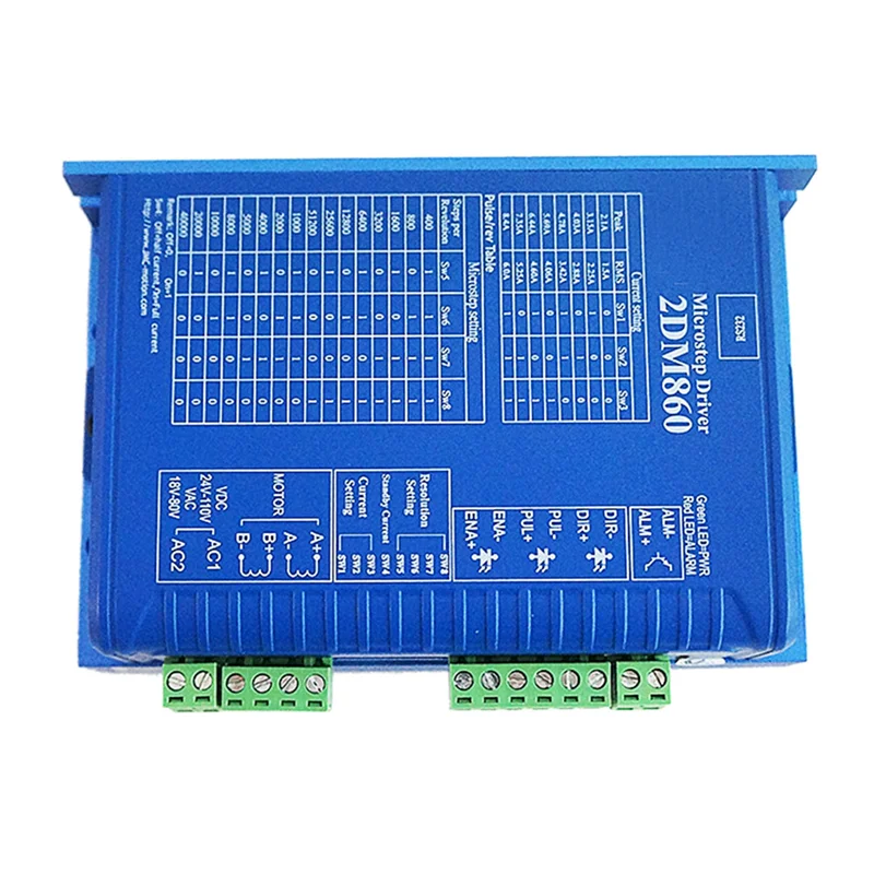 

Motor Driver 2DM860 Digital Stepper Driver 86 Stepper Motor Drive Voltage AC30-80V for CNC Router Engraving Machine