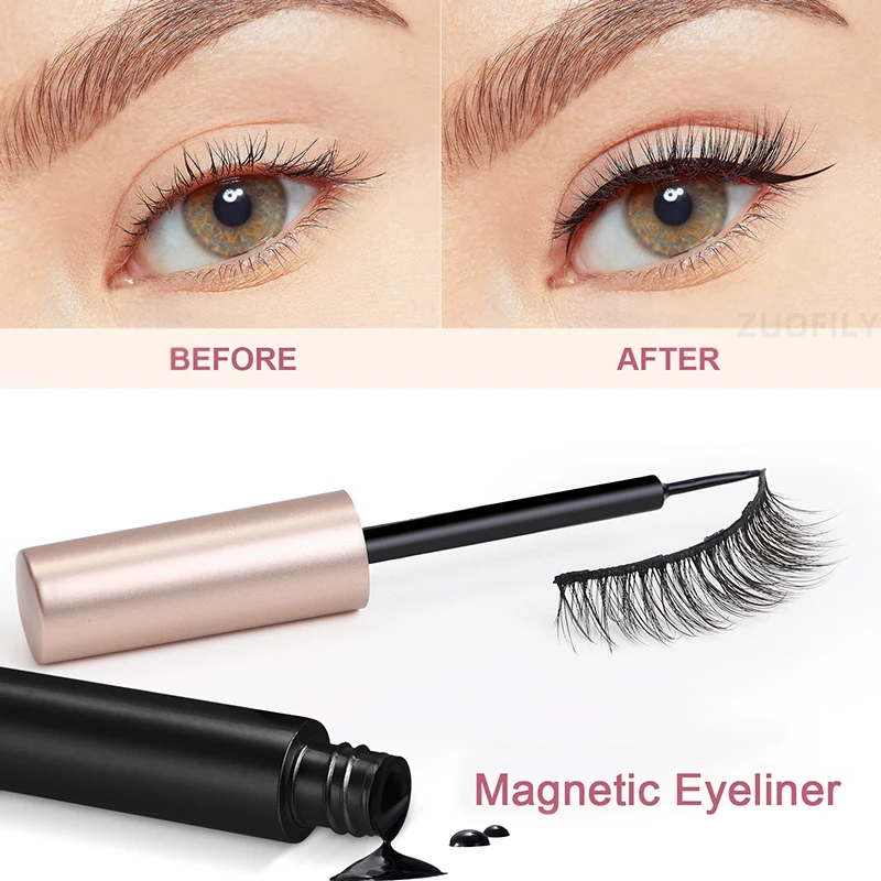 Magnetischer Eyeliner & Wimpernkleber Wasserfest Verschmierfrei Schnelltrocknender Flüssig-Eyeliner Starker Halt für Magnetwimpern Augen-Make-up 5ml