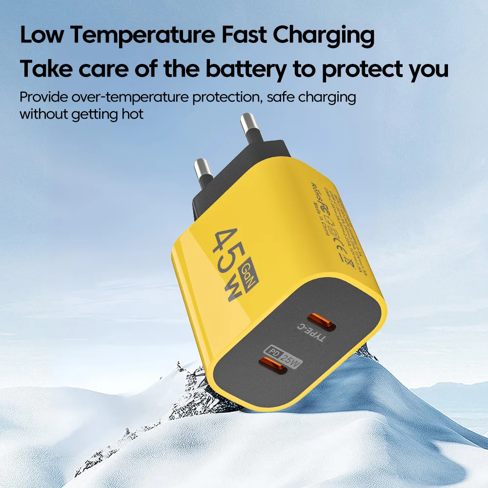 45W USB C Charger Fast Charger Dual Type C Wall Charger PD Quick Charging For Samsung Galaxy S23 Ultra/Note 20/MacBook/iPad - náhled 4