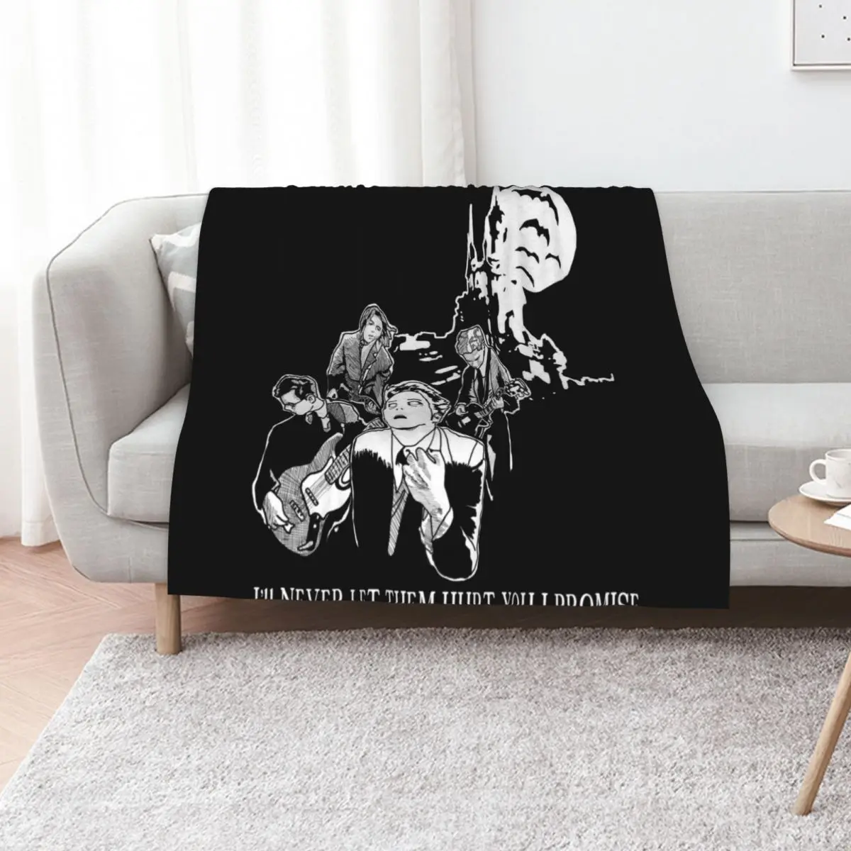 

Vampires Will Never Hurt You Manga Style Throw Blanket Flannel Luxury St Shaggy Soft Plush Plaid Blankets