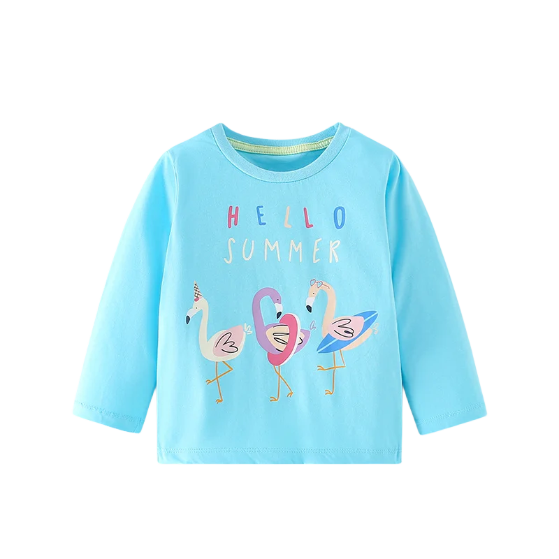 Springen Meter kinder T Shirts Baumwolle Tiere Katzen Druck Baby Kleidung Lange Hülse Herbst Kinder Tees Tops Mode Mädchen tragen – Detail 5