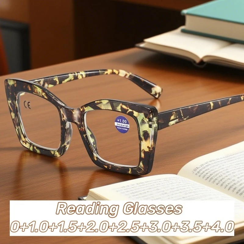 

Fashionable Large Frame Men's and Women's Presbyopia Glasses Anti-blue Light High-definition Reading Glasses Diopter To 0+4.0