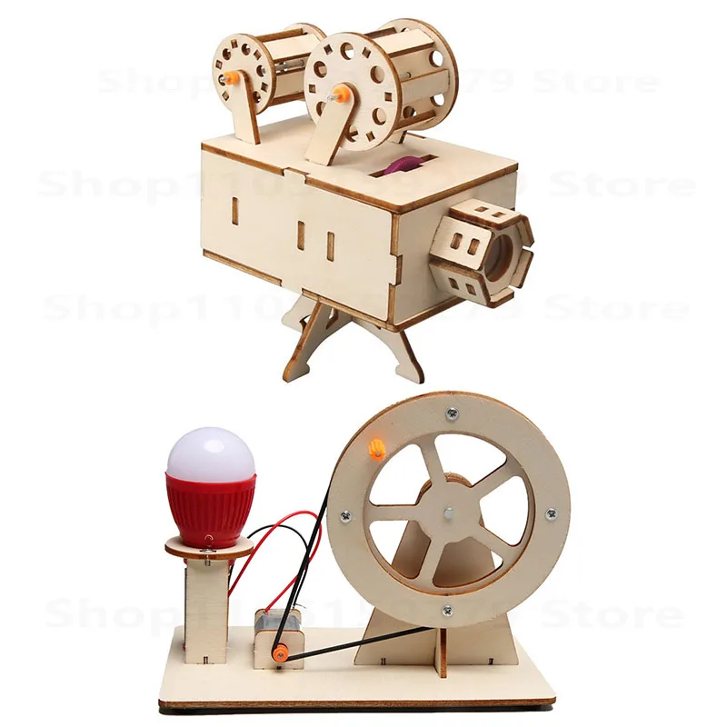 /2026new product projector，Hand-cranked Generator Student Science and Technology Children's Handmade Diy Material Random Color
