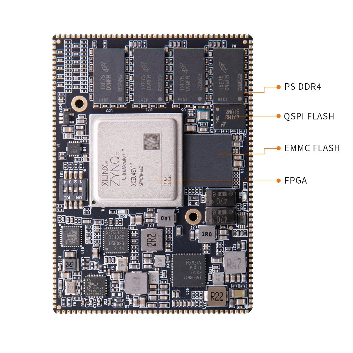 ALINX SoM M4EV: Xilinx Zynq UltraScale+ MPSOC AI XCZU4EV SoM System on Module Stamp Hole