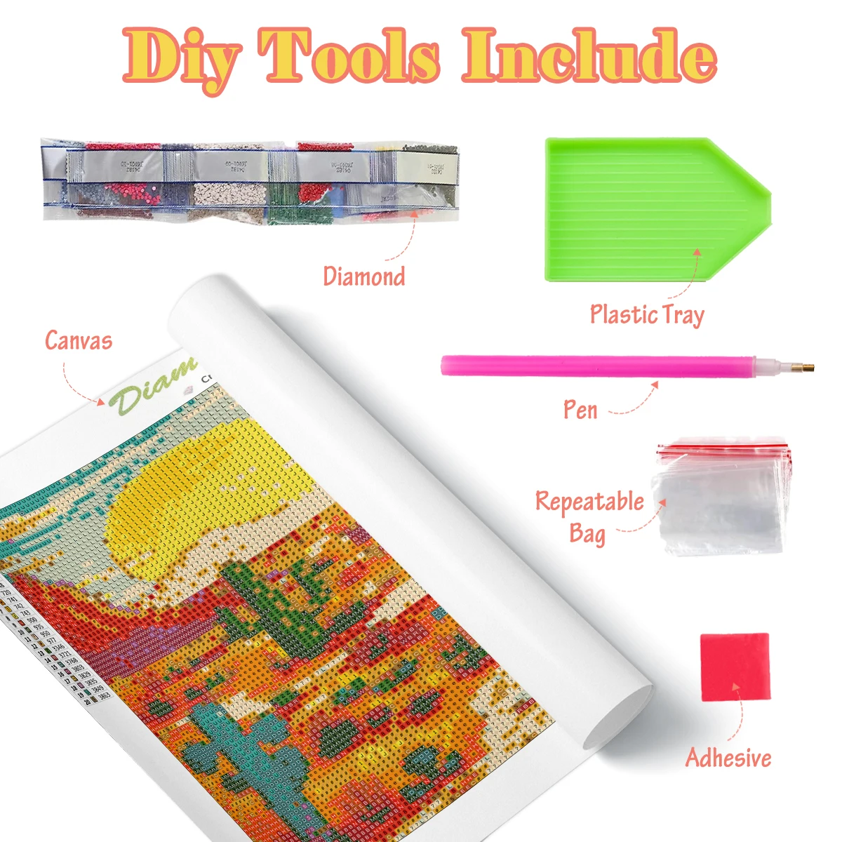 PhotoCustom Diamond Painting Ritratto Donna Trapano completo Diamante quadrato Ricamo Paesaggio Decorazioni per la casa fatte a mano Regalo