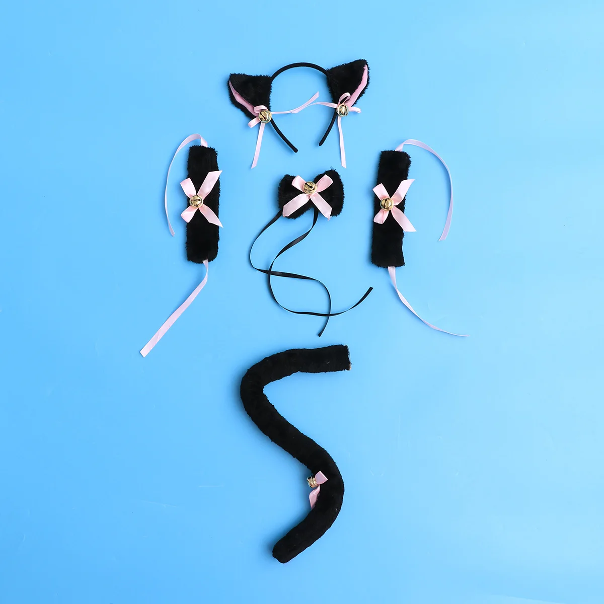 Conjuntos de disfraces de Cosplay con orejas de gato, accesorio creativo para actuación de baile y fiesta, accesorio de Cosplay divertido, 5 uds.