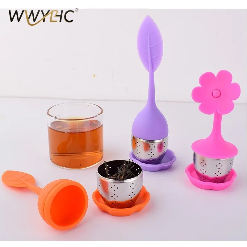 

Suitable for Flower Tree Leaf Silicone Tea Filter Bag Stainless Steel 304 Ball Brewer