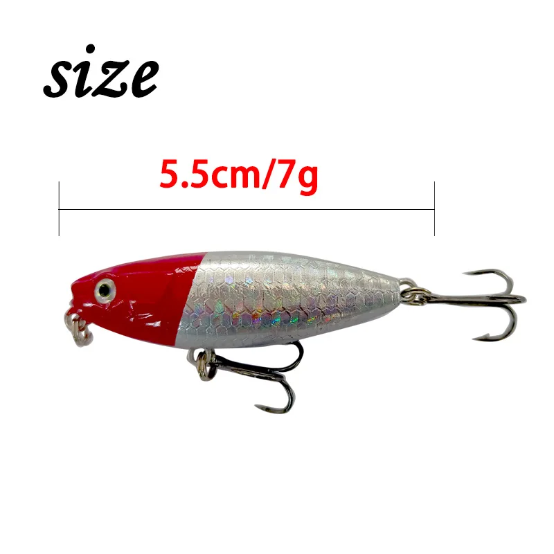 Surface Walk The Dog Fishing Lures, Stickbait Topwater Hard Baits, Wobblers for Bass, Pike Tackle Pes, 55mm, 7g, 1 Pc