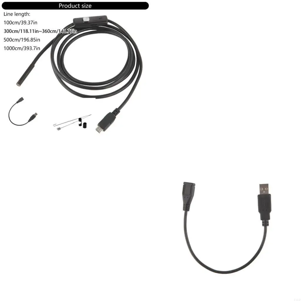 F1CF Endoscope Camera with Light for Cellphone,Borescope Inspection Camera with Adjustable LED Light Waterproof Snake Camera