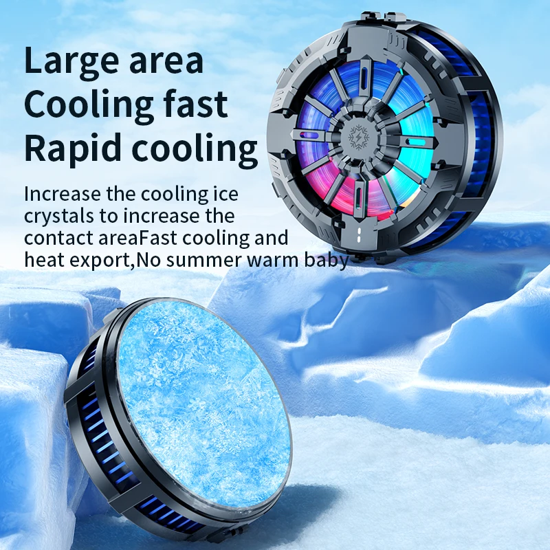 New mobile phone radiator cooling with digital display magnetic plate cooler for Apple Samsung Xiaomi mobile phone back clip fa