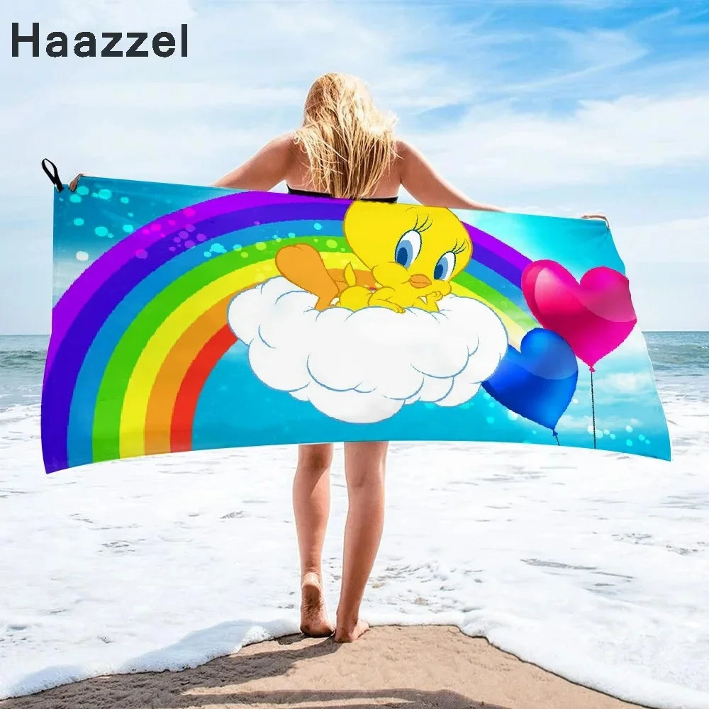 Cartoon Tweety Bird Piolin Bath Towel beach towel female silk printed long skirt wrapped bikini covered sunscreen blanket