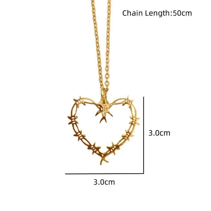 Gothic Thorn Heart Pendant Necklace Women Simple Creative Personalized Necklace Party Jewelry Accessories