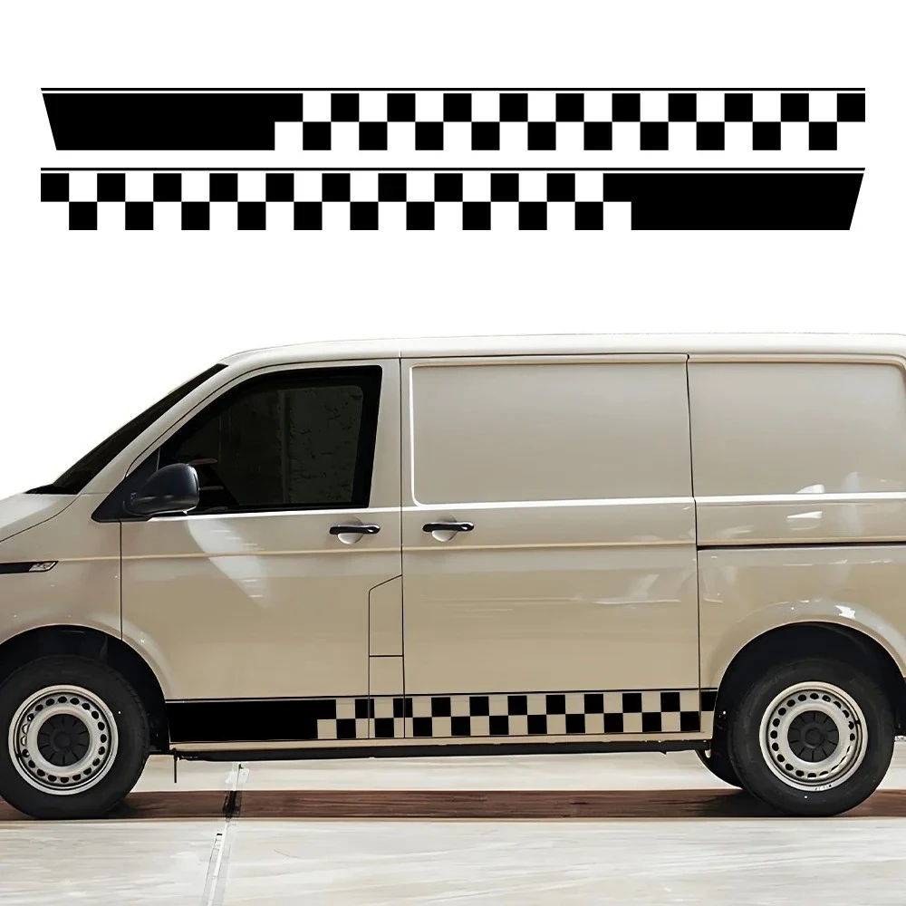 2PCS Striped Racing Sport Camper Van Vinyl Decals For VW Transporter T4 T5 Caravelle Auto Tuning Decoration Stickers Accessories