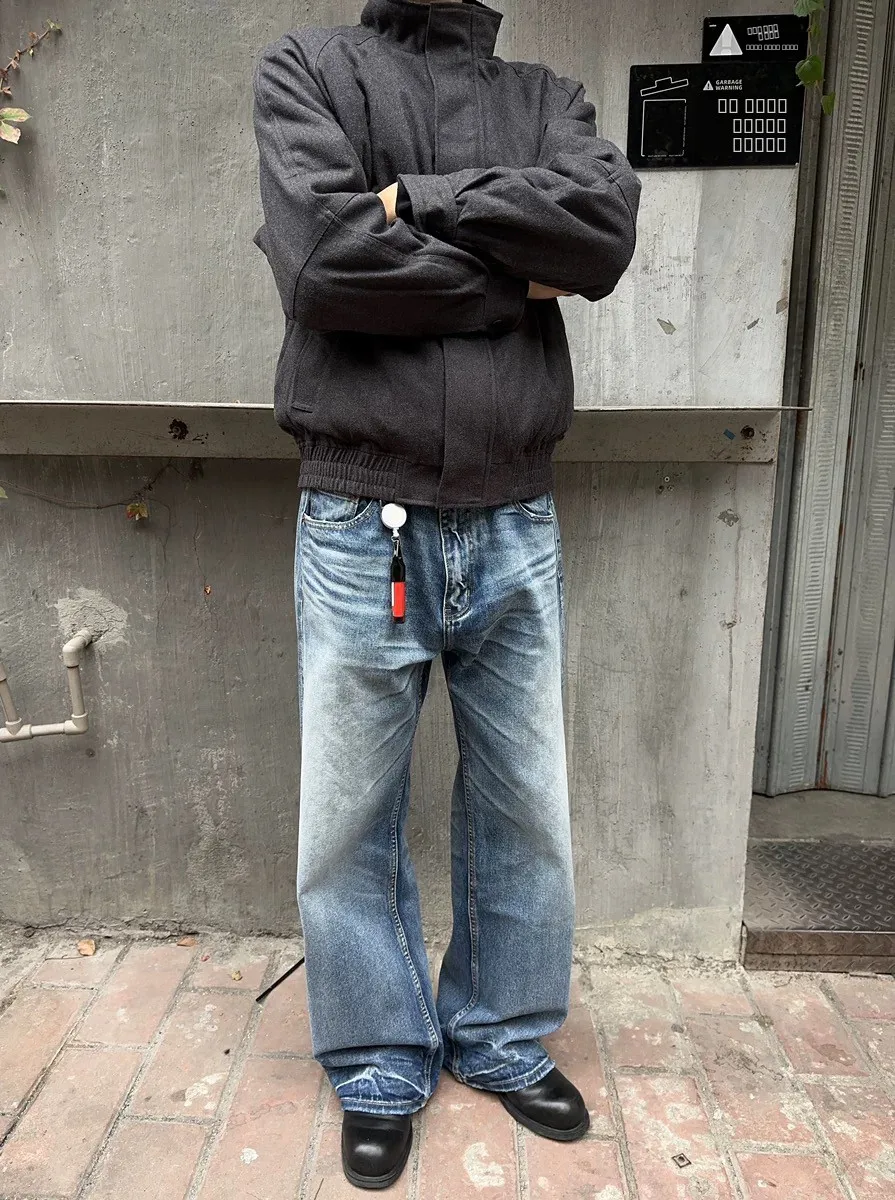 

Мужские джинсы American Waed Snowflake Blue Line в винтажном стиле, прямой крой, Cleanfit, длинные брюки, весна-осень, хлопок/полиэстер...