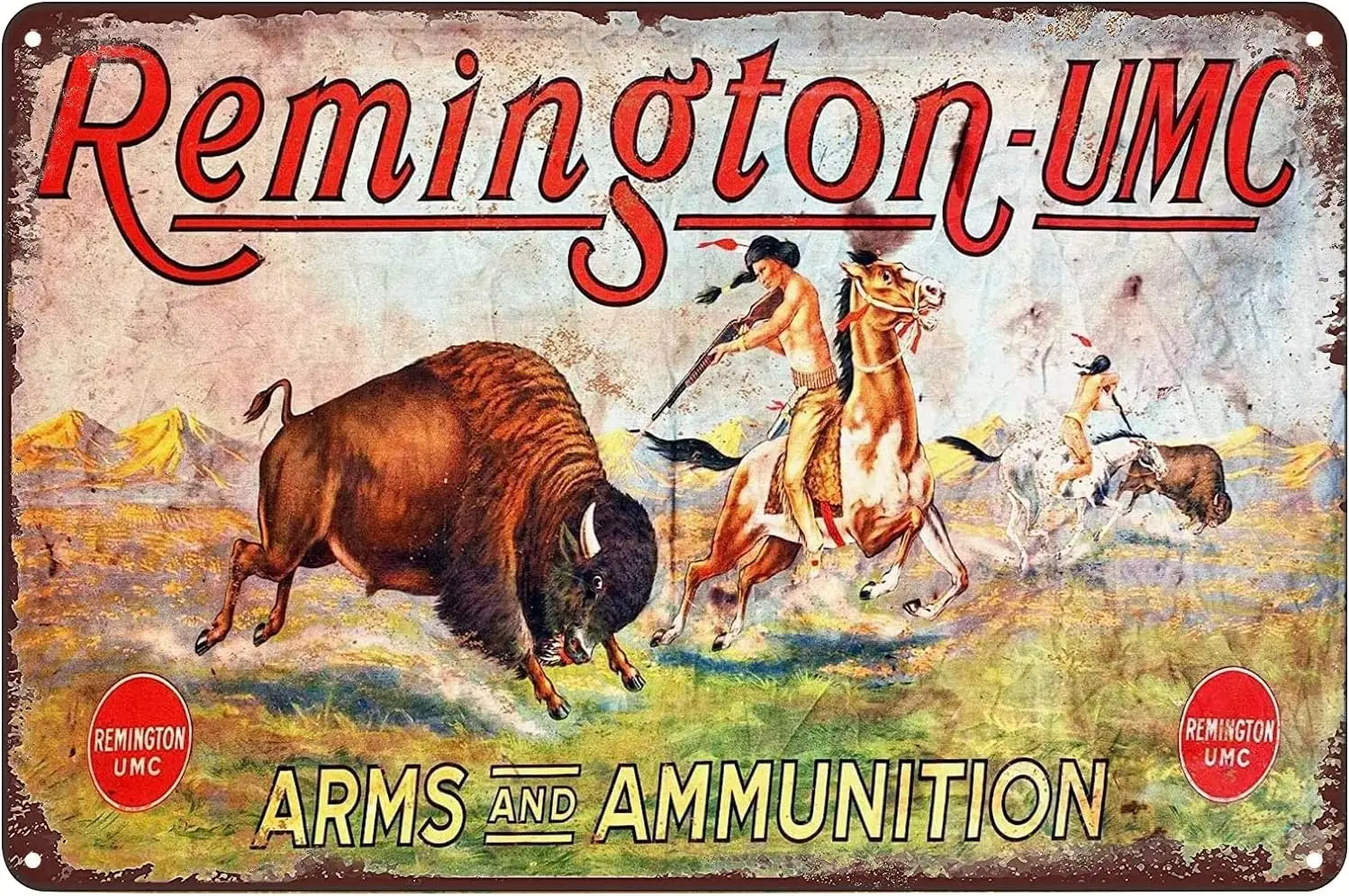 Metal Tin Sign - Retro Poster Wall Decor Sign Vintage Metal Tin Signs - Remington Arms Ammunition - Wall Art Poster Decor for Ho