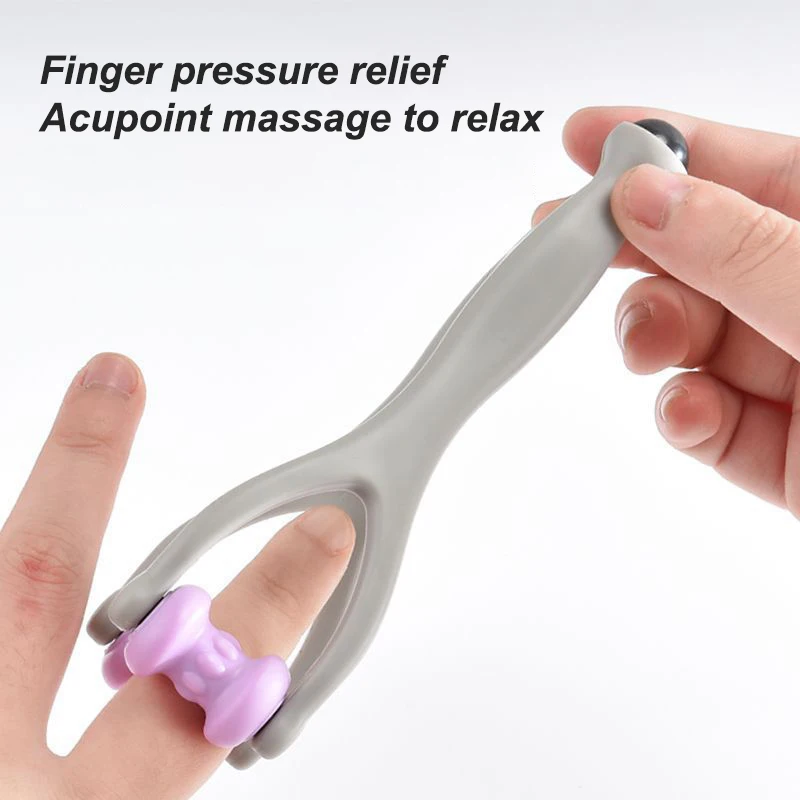 Roller Type Finger Joint Massager With Elastic Handle Handheld Massager Relaxation Blood Circulation Health Care Massage Tool