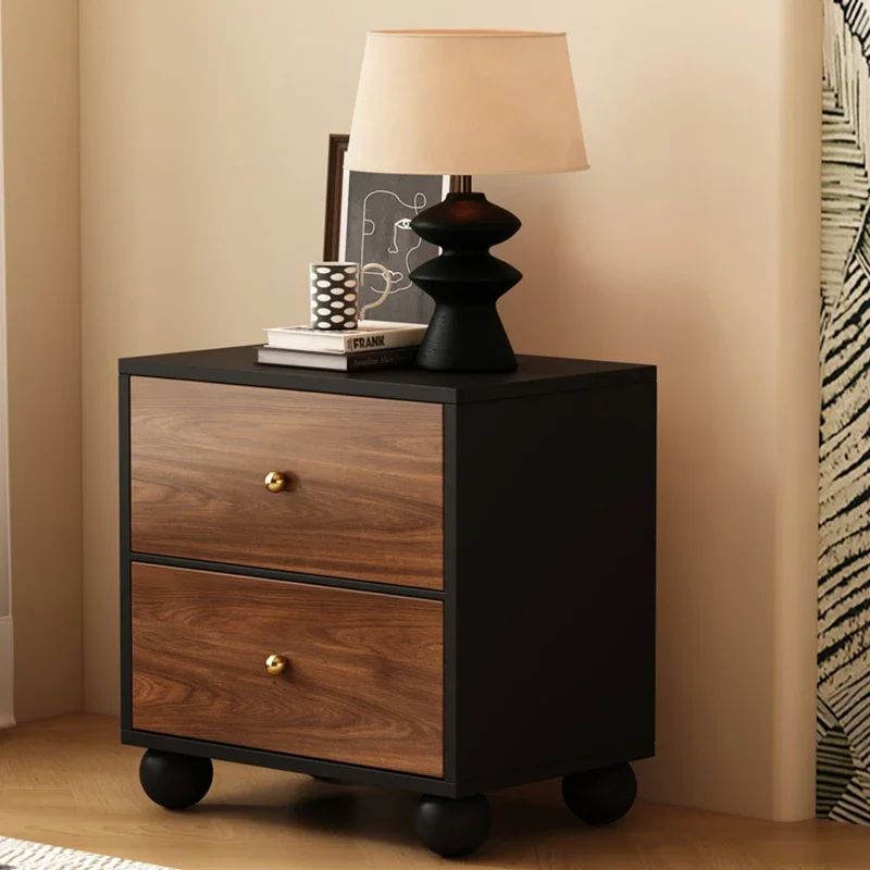 

Vintage Nordic Bedside Table Simple Design Soild Wood Nightstand Table Storage with Drawers Mesita De Noche Bedroom Furniture
