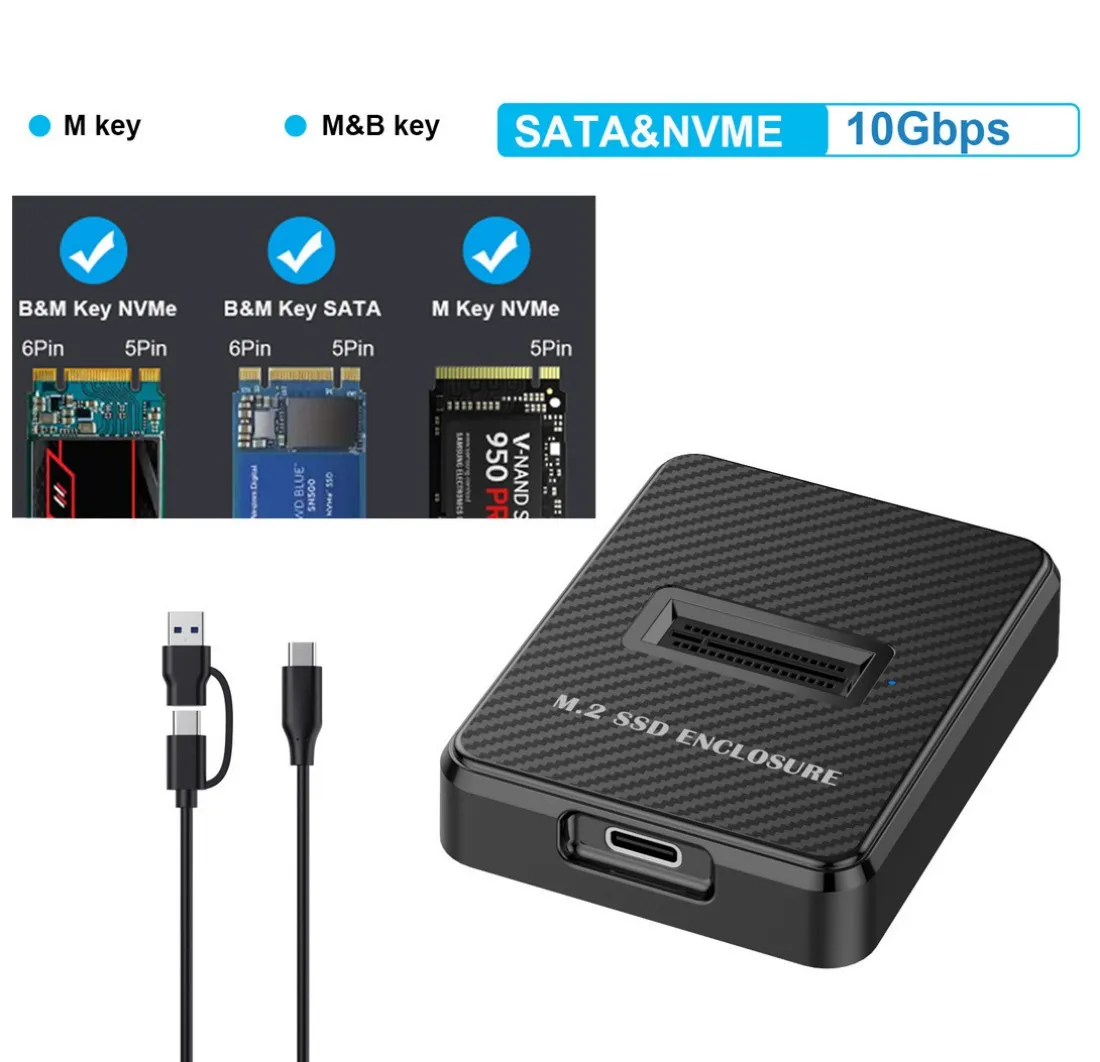 Cablec USB 3.0 USB-C Type-C TO SATA NVMe NGFF M-Key M.2 SSD VERTICAL Docking เคส PCBA เคสภายนอก RTL9210B ชิปเซ็ต
