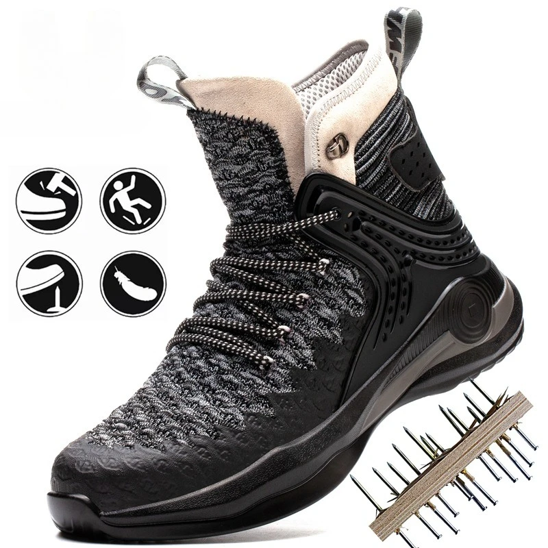 

Защитная обувь больших размеров 37-50, неразрушимые рабочие защитные ботинки, мужские рабочие кроссовки, мужская обувь со стальным носком, рабочие ботинки, легкая защита