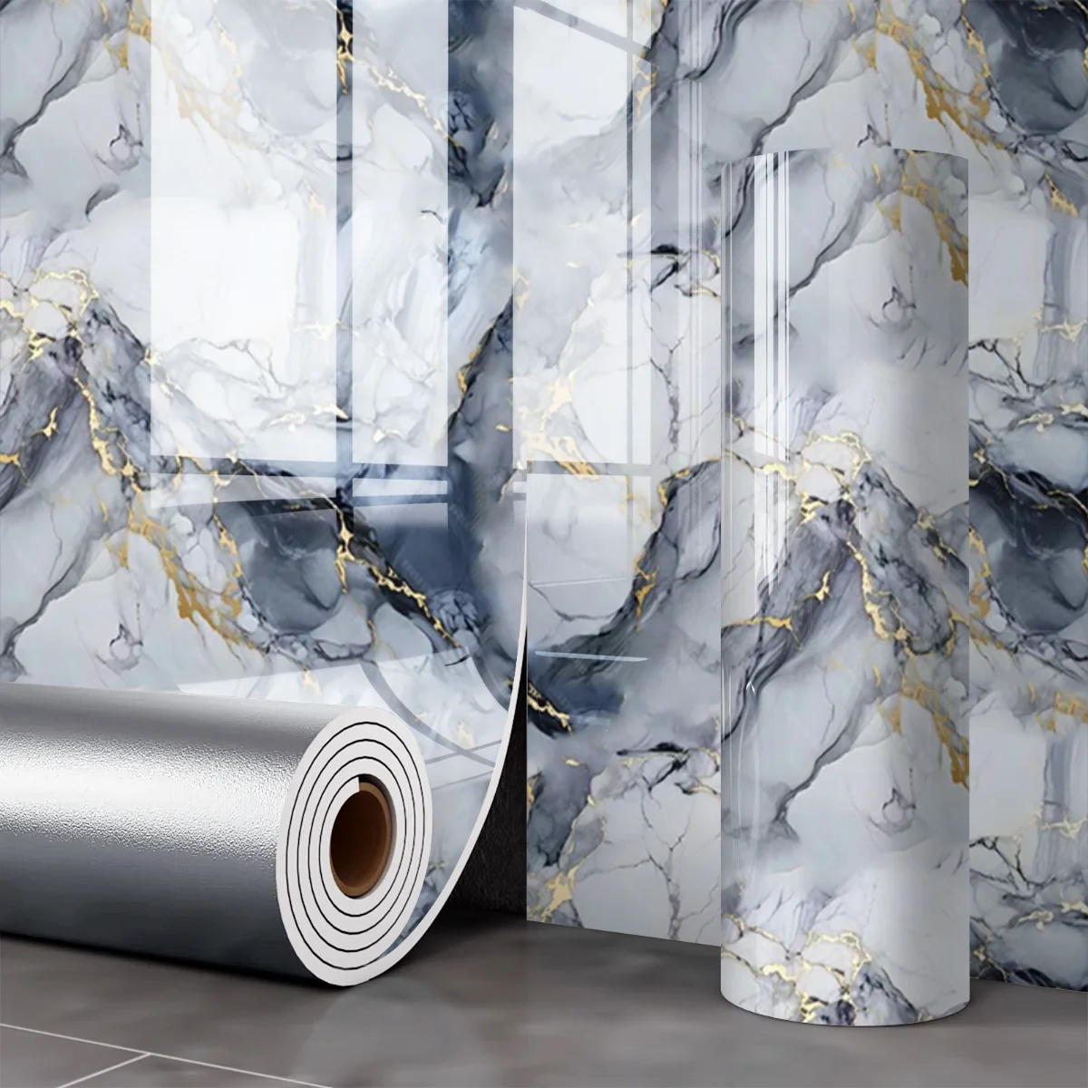 3D Marble Waterproof Self Adhesive Wallpaper Oil Proof Peel and Stick for Kitchen Backsplash Bathroom Wall Accent Home Decor