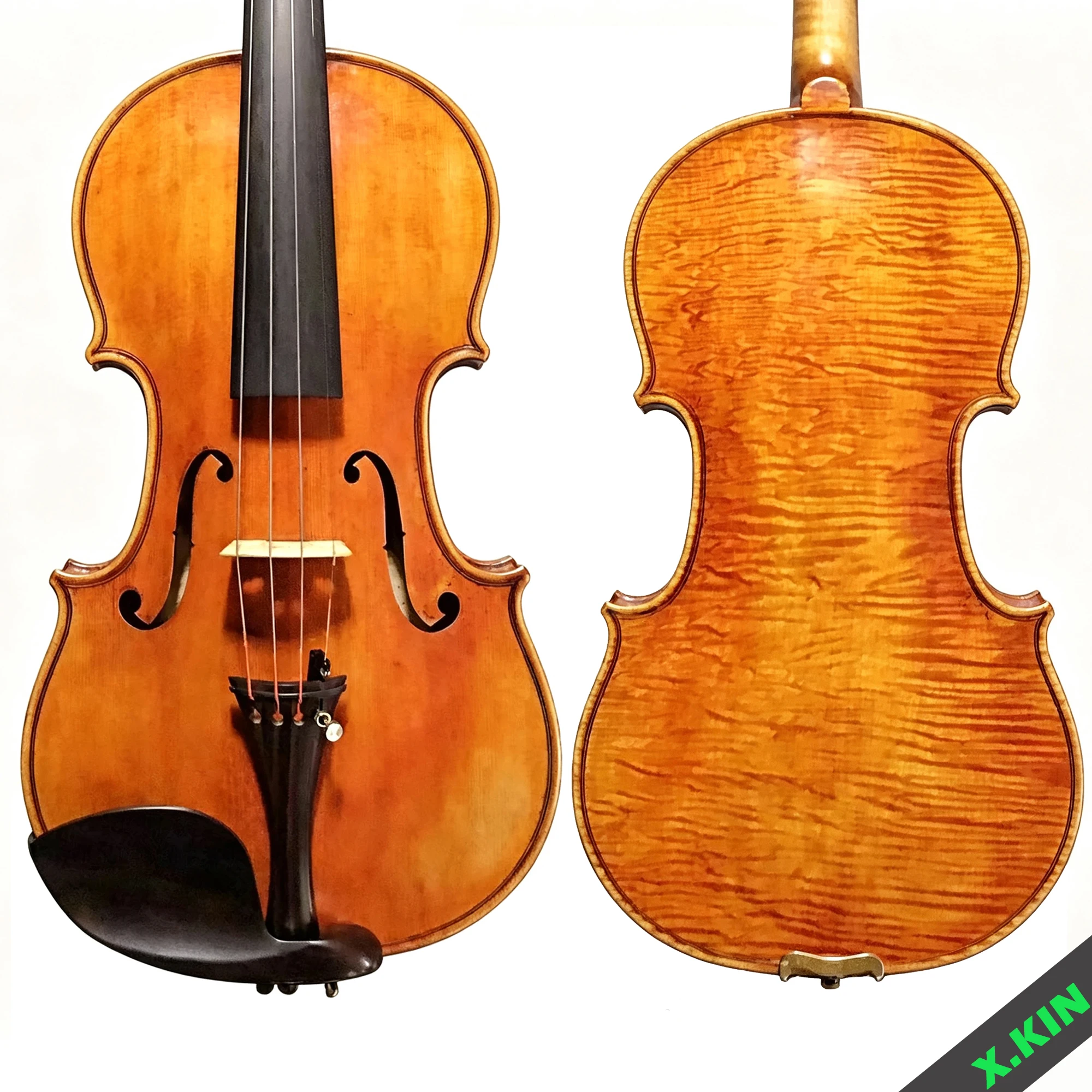 Professional Handmade 4/4 Violin, Cremonese Stradivarius 1715 Replica, One-Piece Back, Antique Varnish, Clear Resonant Tone