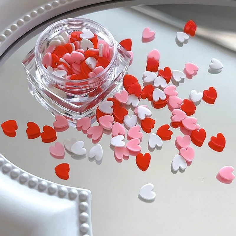

Soft Resin Red White Pink Love Heart Glitter Powder Sequin Star Butterfly Moon Aurora Ultrathin Nail Art Accessories Decorations