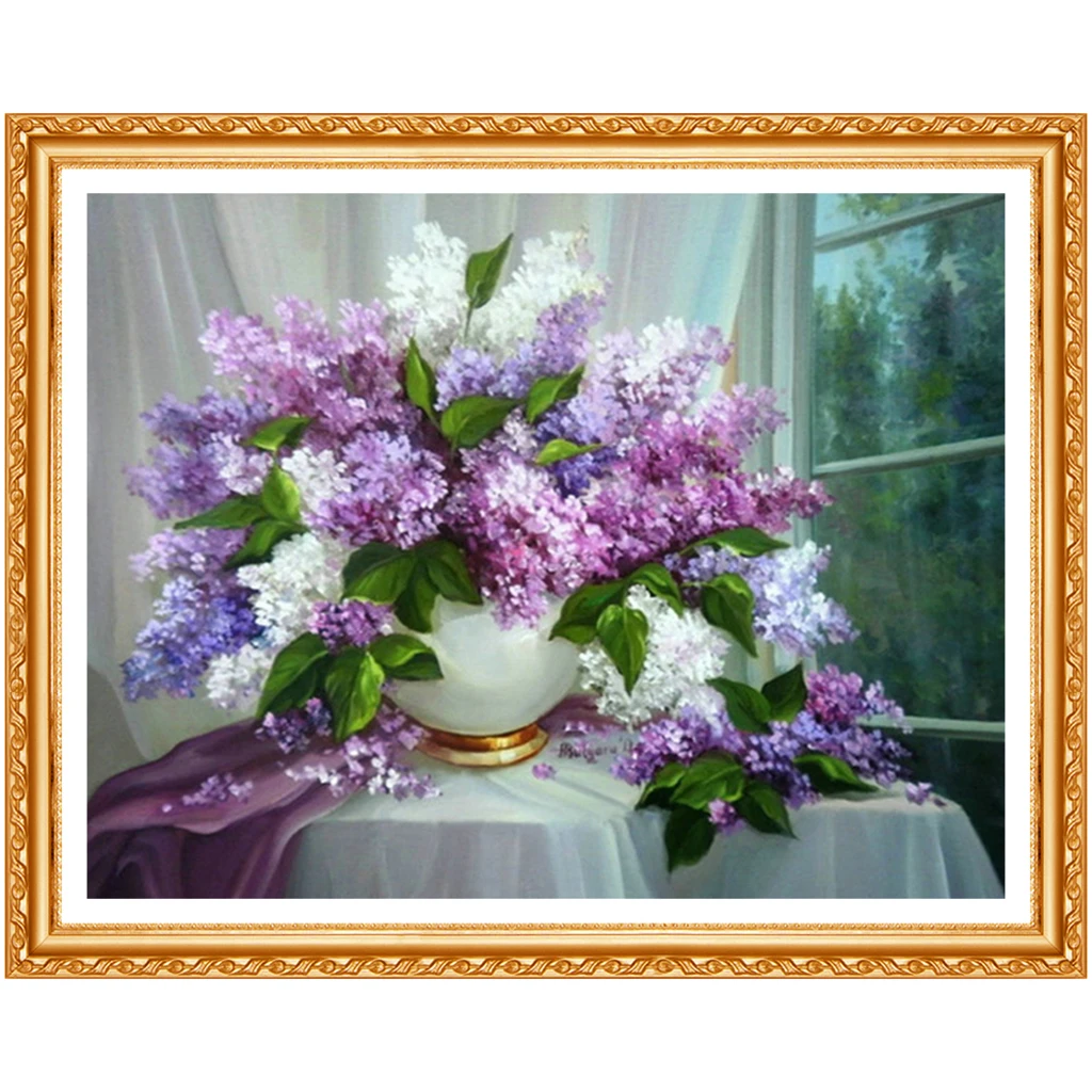 Nabi DIY Diamond painting Cross stitch Kit Full Dill Diamond embroidery lilac 5D Diamond  Needlework Pattern Home Decoration view 3