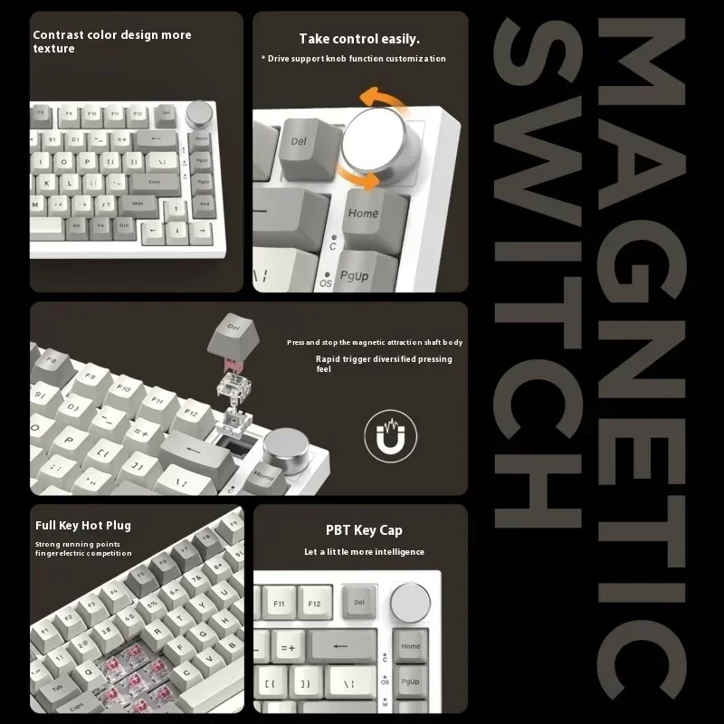 Imagem -04 - Tubarão Ataque-teclado Mecânico Key Range Ajustável Modo Coreano Rgb Personalizado Hot-swap1.5m com Fio K85