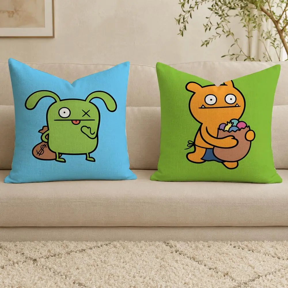 Movie UglyDolls Cushion Cover Linen Double-sided Printed Cushion Cover, sofa pillow case，Nordic Home Decor