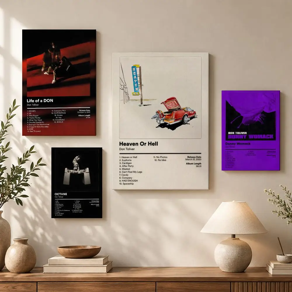 D-Don T-Toliver Album Framed Wall Painting HD Wood Framed Canvas Poster Wall Art For Bedroom Living Room Bar Home Decor