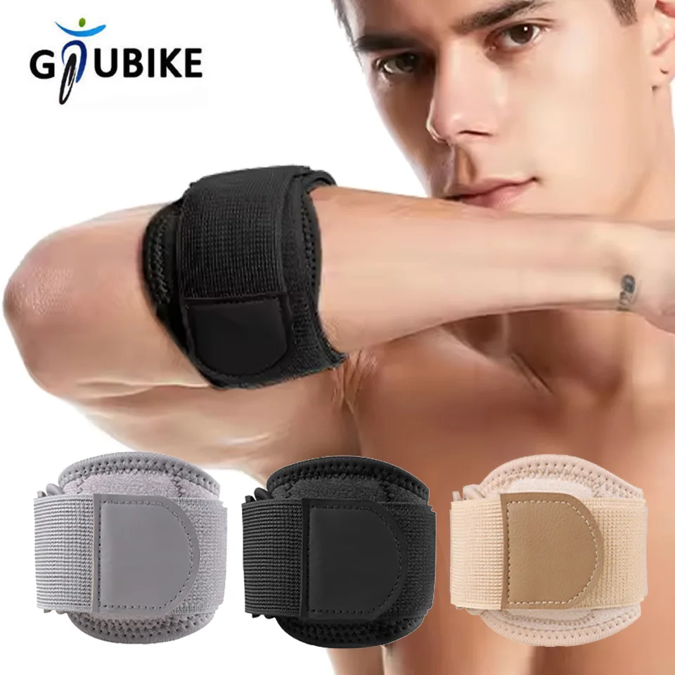 GTUBIKE 1 Stück Ellenbogenbandage, Stützband mit Kompressionspolster für Sehnenentzündung, Tennis, Golf, Ellenbogen-Unterarmbandage, lindert Schmerzen